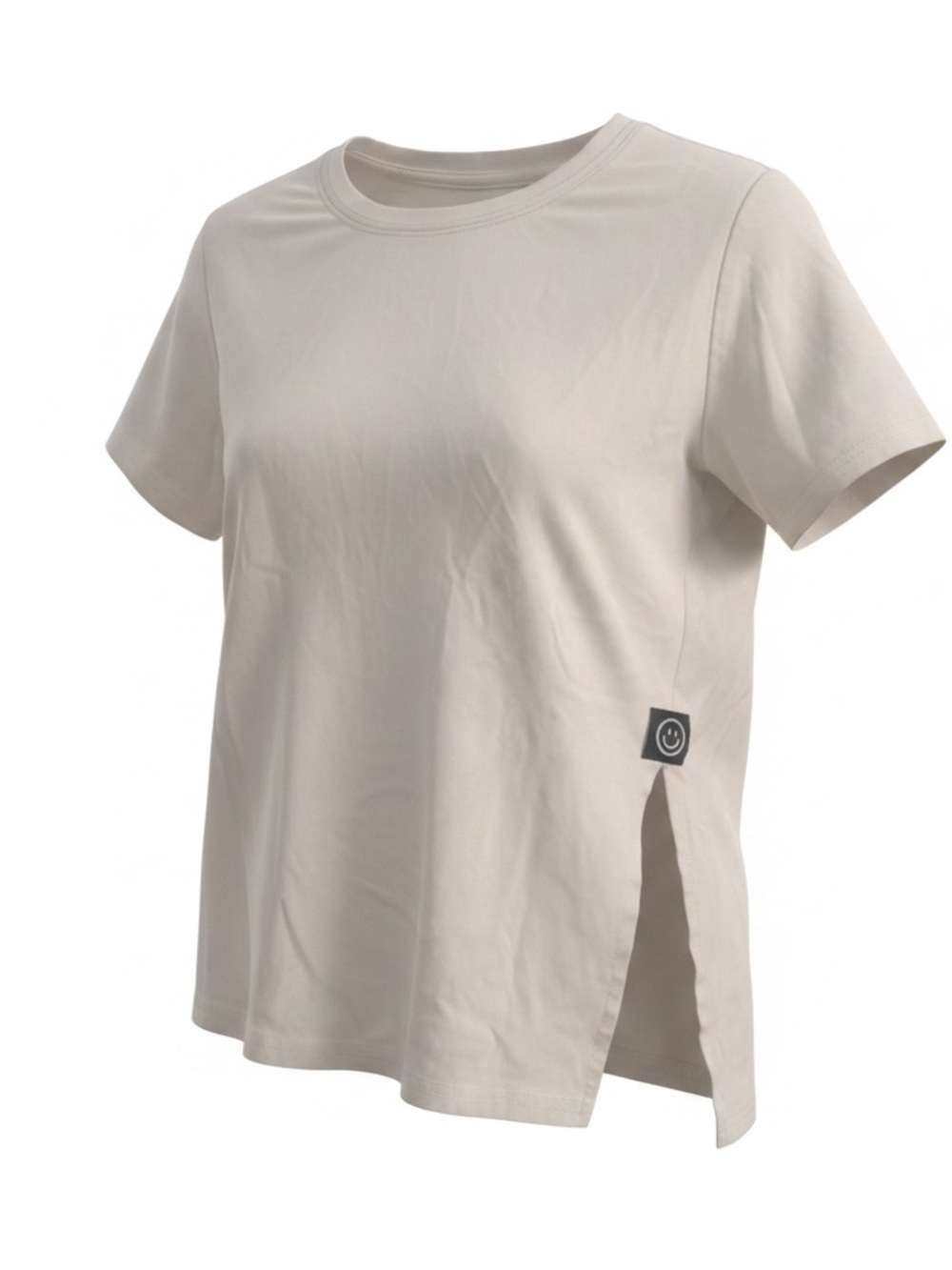 Women's Short Sleeve Side-Slit Tee - Cream